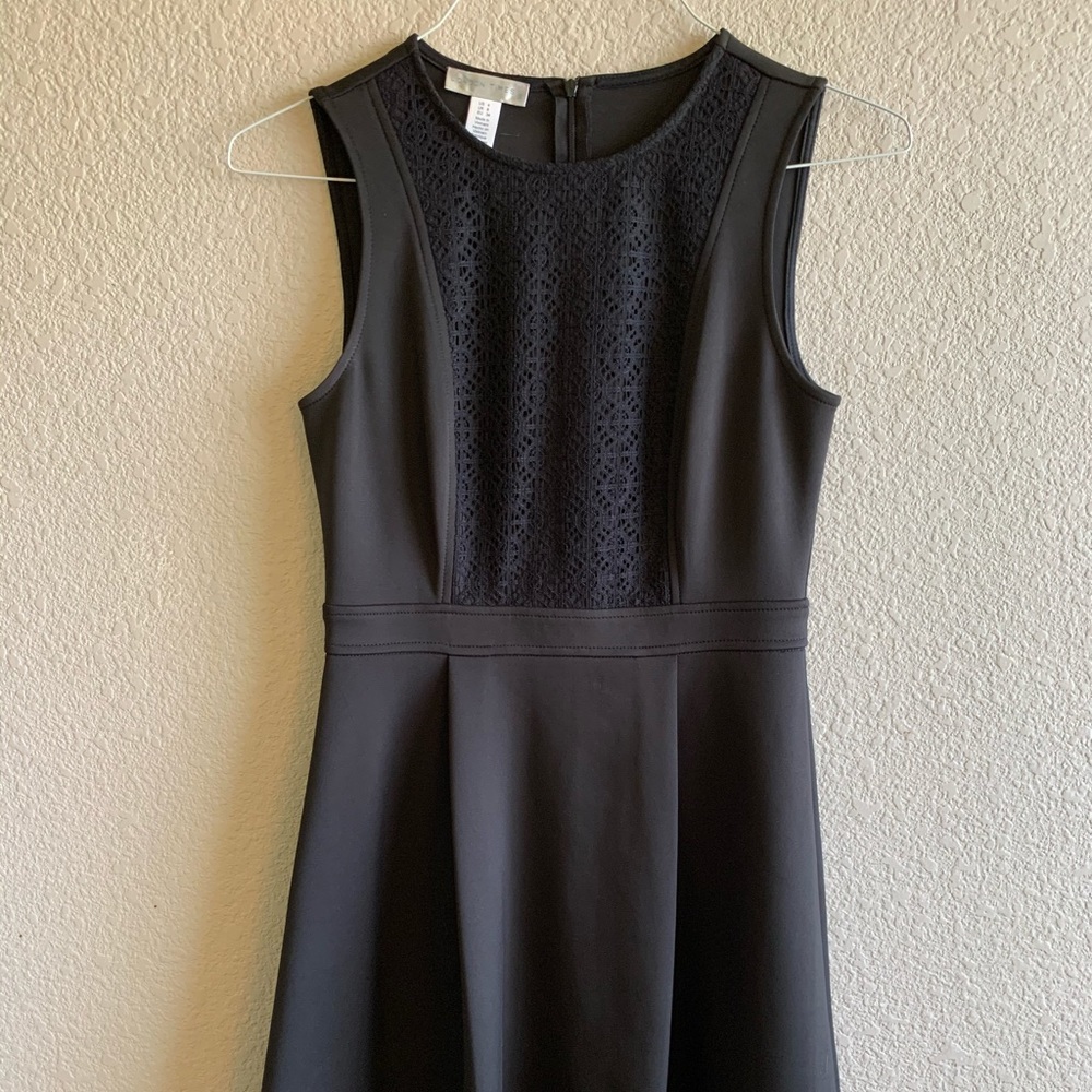 Black Mini Dress with Lace Detail